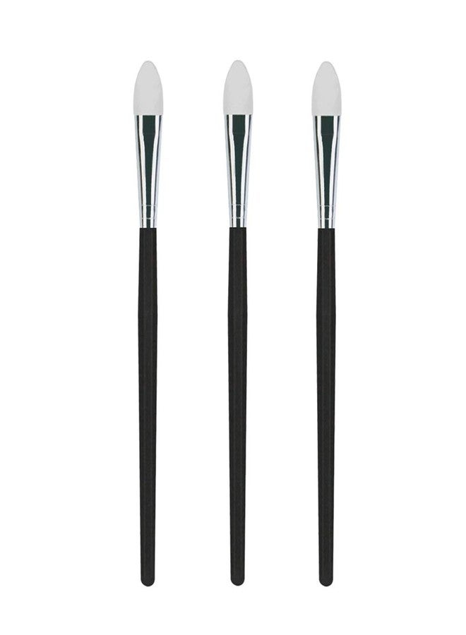 LORMAY 3 Pcs Silicone Eyeshadow and Lip Mask Makeup Brushes. Professional Tools for Applying Cream or Liquid Eye Shadows and Lip Colors - Image 1